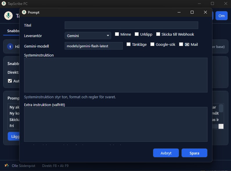 Actions: Mail & Webhooks